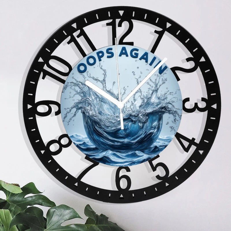 25cm Circular Iron Wall Clock with a Outlet and Plugsheet