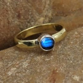 SILVERTROVE Gemstone Sterling Silver and Brass Band Ring for Men and Women in All Sizes Jewellery CRG1094AA, Gemstone Precious metal gemstone, Labradorite