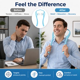 Manual Neck Massager for Muscle Relaxation – Dual Ball Handheld Roller for Neck, Shoulders & Fitness Recovery