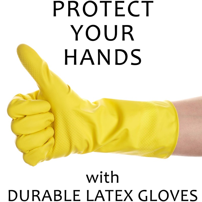 SteadMax 3/6 Pairs Cleaning Gloves, Disposable Natural Rubber Dish Gloves,