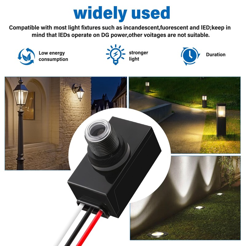 3 Pack Dusk to Dawn Sensor for Outdoor Lighting 120-277V