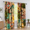 Boho Floral 100% Blackout Curtains for Bedroom Bohemian 96 Inch