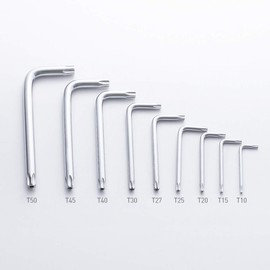 FINDER Cr-V Arm Star Key Wrench Set, Hollow End Star Key Set T10-T50, Set of 9-Piece, Standard