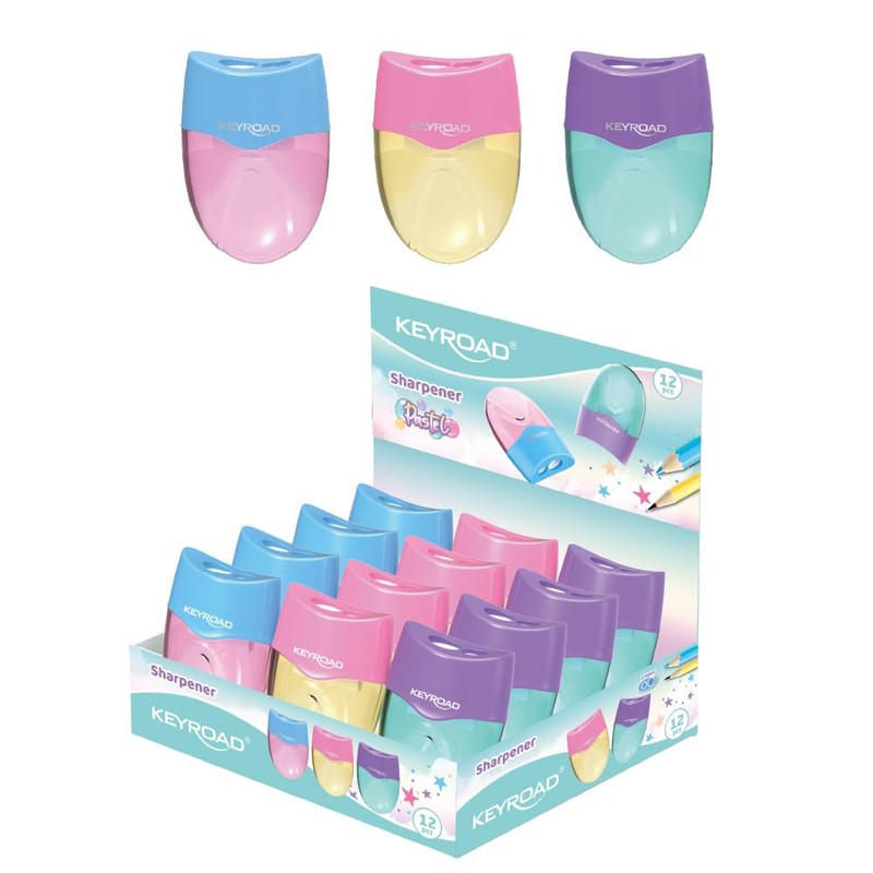 KEYROAD Ergonomic Double Pencil Sharpener Wave Pastel / Pack of