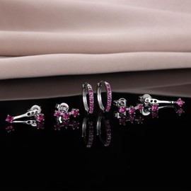 Kakonia 3 Pairs 925 Sterling Silver Hypoallergenic Earrings Set for Multiple Piercing Dainty 14K Gold Plated Stud Huggie Small Hoop Earrings for Women Trendy Cute Earring Stacks for Sensitive Ears-c