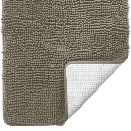 Gorilla Grip Original Luxury Chenille Bathroom Rug Mat, 17x24, Extra Soft and Absorbent Shaggy Rugs, Machine Wash Dry, Perfect Plush Carpet Mats for Tub, Shower, and Bath Room, Latte