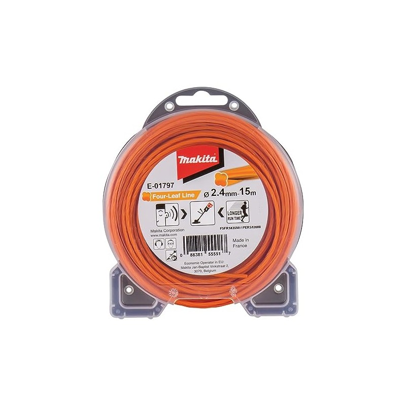 Makita E-01797 Four-Leaf 2.4 mm x 15 m Trimmer Line
