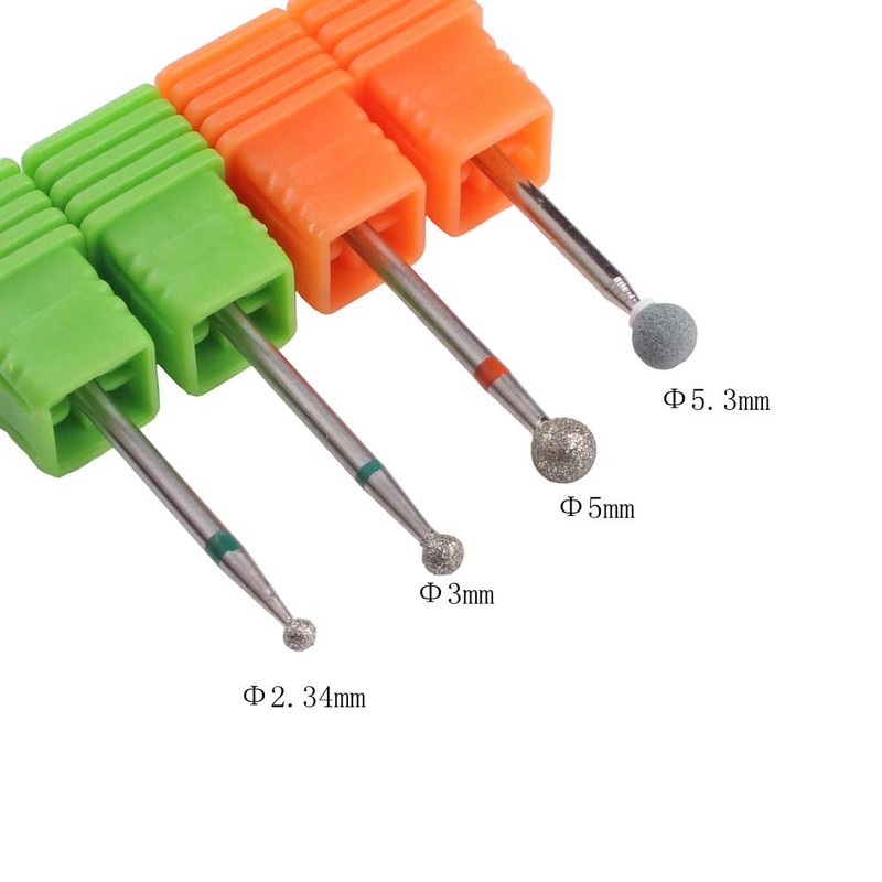 MZCMSL Round Ball Cuticle Drill Bits, Diamond Nail Drill Stone