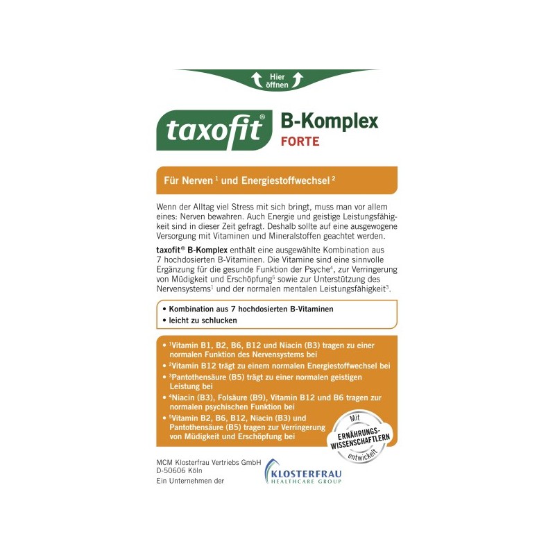 탁소피트 taxofit B-콤플렉스 포르테 40정 7.4g Taxofit B-Complex Forte 40