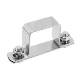 sourcing map U Shaped Connector Bracket, 40mm x 40mm 304 Stainless Steel Bar Security Holder Brackets for Door Window Shed Closed Bar Holder Strut Channel, Pack of 1