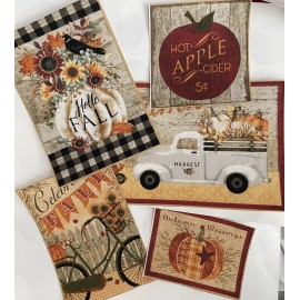 ironOns.us Set of 5 Large Fall Patches - Iron On Fabric Appliques