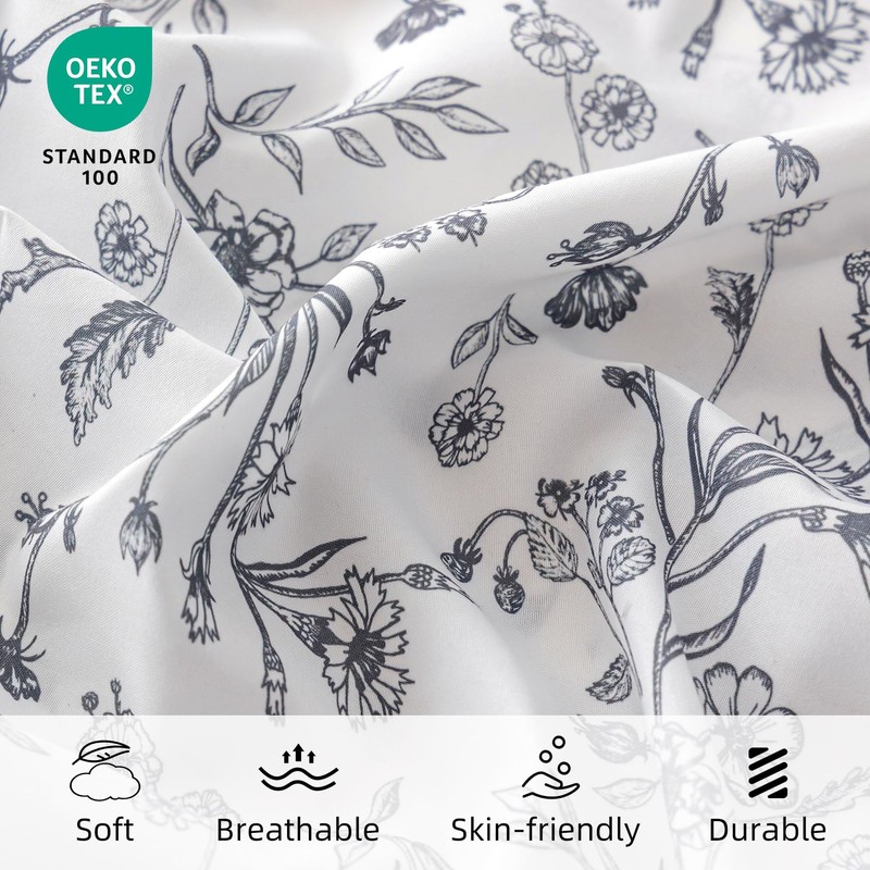 Jessrydo Floral Bed Sheets King Size 18” Deep Pocket King