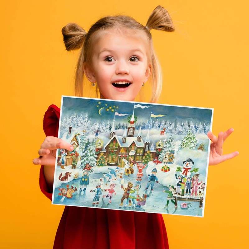 Adventskalender "Eislauffreuden am Schloß": Papier Adventskalender