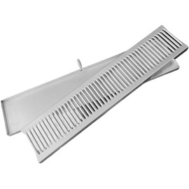 Rattleware Low-Profile Stainless Steel 24" Drip Tray - Perfect for Bars, Restaurants, Homebrew Enthusiasts - Easy to Clean, with Drain, Stainless Steel Drip Tray Works with 2-4 Faucets