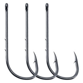 Dr.Fish 100 Pack Baitholder Fishing Hooks Octopus Circle Hooks Live Bait Wacky Hook High Carbon Steel Double Barbed Shank Fishing Hook for Bass Trout Crappie Panfish Salmon 1/0#