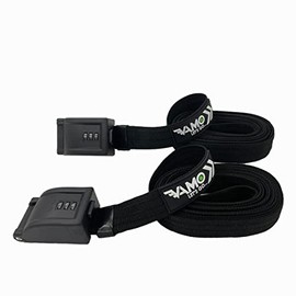 Vamo Premium Combination Locking Tie Downs with 3 Stainless Steel Cables 'No Scratch' Silicone Buckle Surf or SUP Tie Down Straps for Surfboards, Paddle Boards, Kayaks and Canoes (Two Pack) (10')