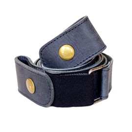 Hide & Drink, Buckle Free Leather Belt / (1.5 in.) Wide/Stretch/Adjustable/Comfortable, Handmade :: Charcoal Black