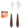 JJUNW 2Pcs Palette Knife Set, Stainless Steel Pallet Knives, Scraper