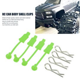 RC Car Body Shell Clips & Retainers for 1/10 Scale, RC Car Body Clip Retainers, Compatible with Tenacity DB, Big Rock, Typhoon, Easy Installation (Green)