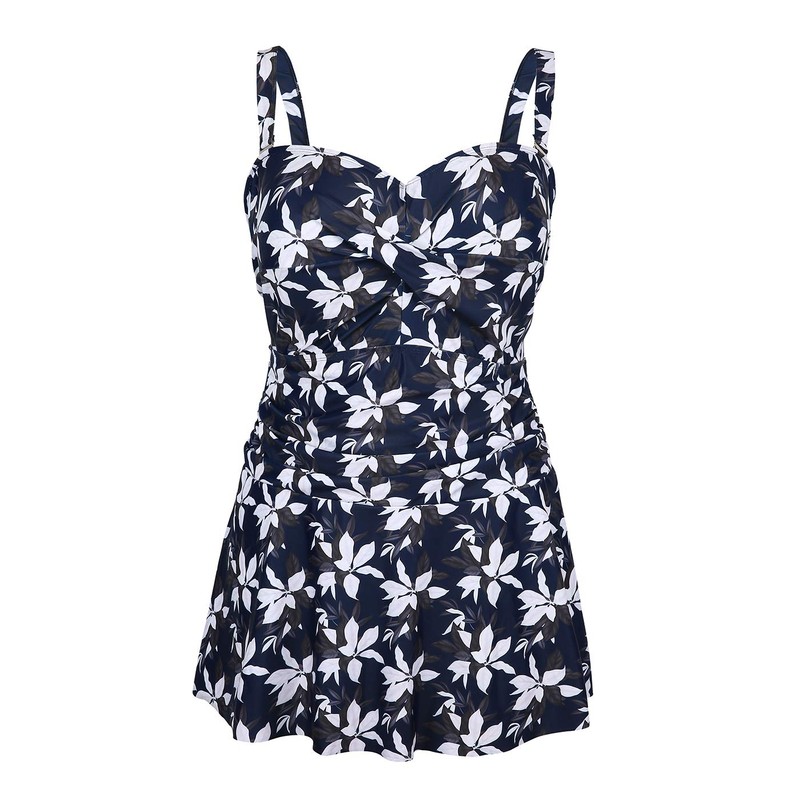 HDE Vestido de natación para mujer, estilo vintage, talla grande,