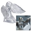 Silver Angel Wing Statue Standing Sculpture Resin Desktop Garden Ornament