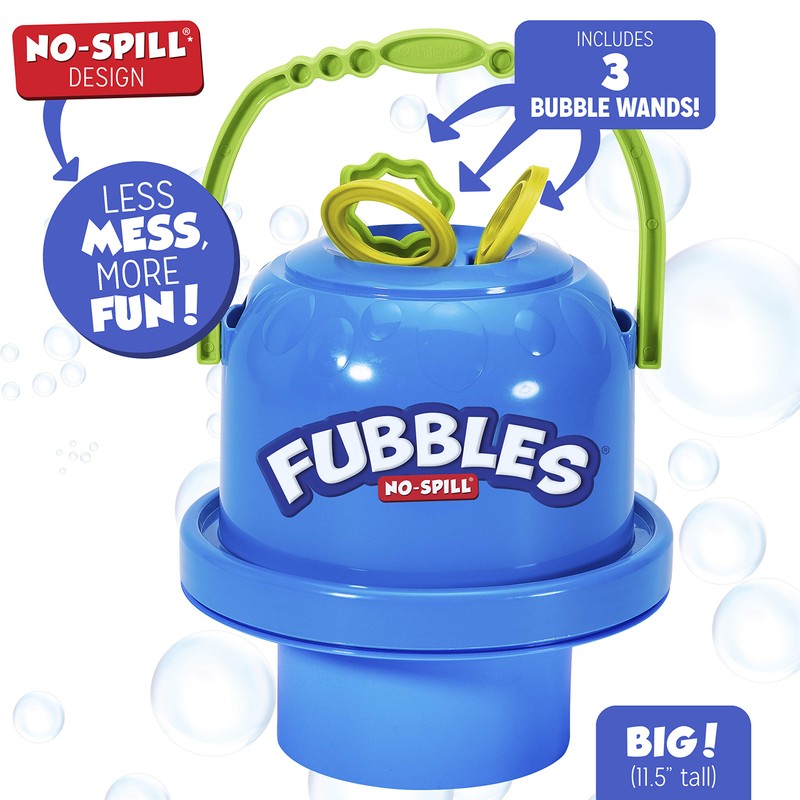 Fubbles Bubbles No-Spill Big Bubble Bucket | Bubbles for Toddlers