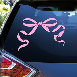 Pink Aesthetic Bow Car Decals Funny Girly Inspiration, Self-Love Humorous Car Window Accessories Affirmations Vinyl Waterproof 6 Inches Bumper Decal Gift for Mom Dad Friend Coworker
