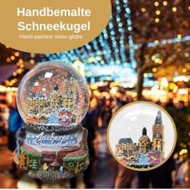 Souvenir Snow Globe Aachen Christmas Market | 65 mm Diameter Shake Ball | Travel Souvenir Germany | 30076