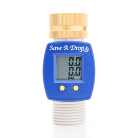 SAVE A DROP P3 Water Flow Meter with Heavy Duty Brass Swivel | Measure Gallon Usage from an Outdoor Garden Hose | Great for Campers | Helps Conserve Water