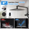 All Metal Shower Head, 8" High Pressure Rainfall/Handheld Shower Combo