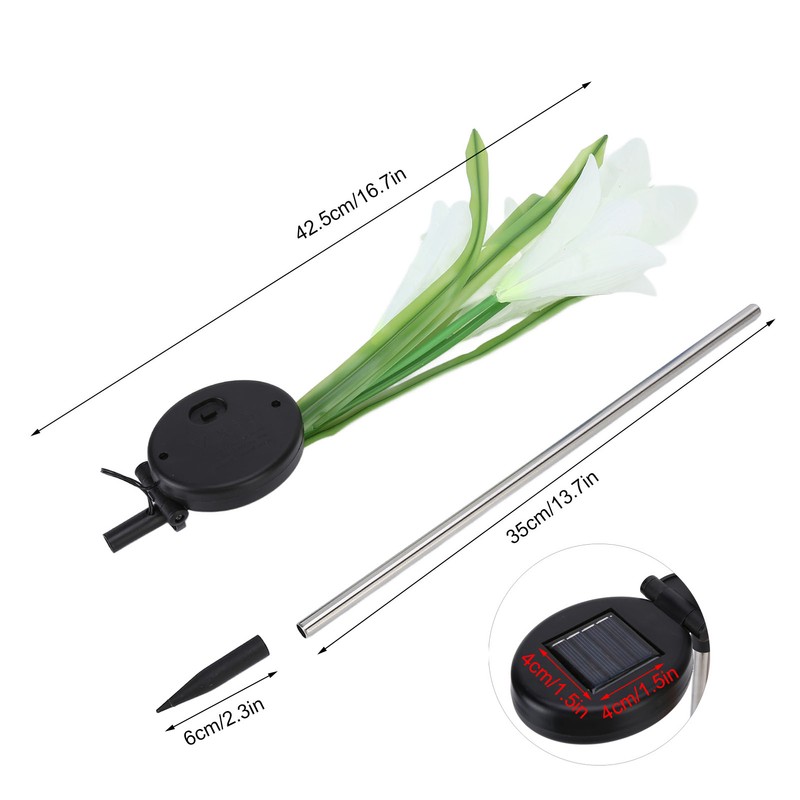 Solar Powered Flower Lights Waterproof Outdoor Solar Garden Stake Lights