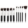 D&D1 Silver Black 10-Piece Makeup Brush Set Black Silver IOW4DD5A4