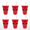 Healeved 12PCS Christmas Cups Christmas Plastic Cups with Straws Christmas