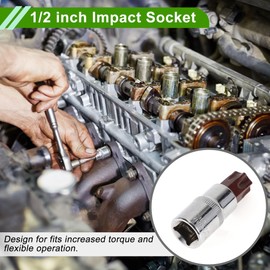 HOPESPANNER Universal 55mm Impact Socket Durable Hardware Tool Chrome Vanadium Steel 1 Pcs 6 Point 11.3mm for Car Motorcycle Dirtbike Repair 12.5mm Drive