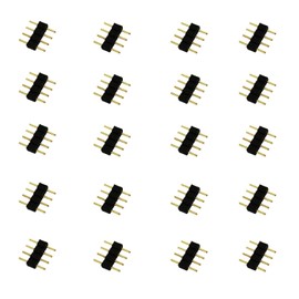 LitaElek 20pcs 4 Pin LED Tape Connector RGB LED Strip Connector Male Adapter LED Controller Connector SMD 5050 3528 2835 RGB LED Strip LED Ribbon LED Rope Light Plug for LED Rope Light,Black