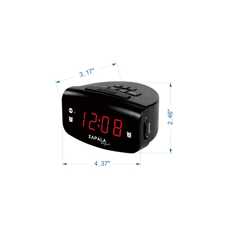 ZAPALA expert Alarm Clock for Bedroom, 2 Alarms Loud LED