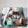 SSTREE Wolf Throw Blanket Soft Plush Bed Throw Fleece Blanket