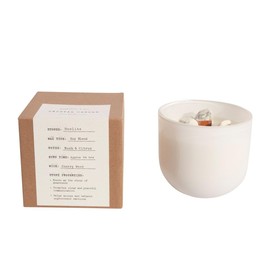 Sugarboo Howlite Crystal Candle - Volume Two, 11oz Soy Blend, 44hr Burn Time, Citrus and Musk Scent, Cherry Woodwick Stem