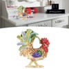 Rooster Trinket Box Embedded Rhinestone Alloy Bright Colors Wide Application