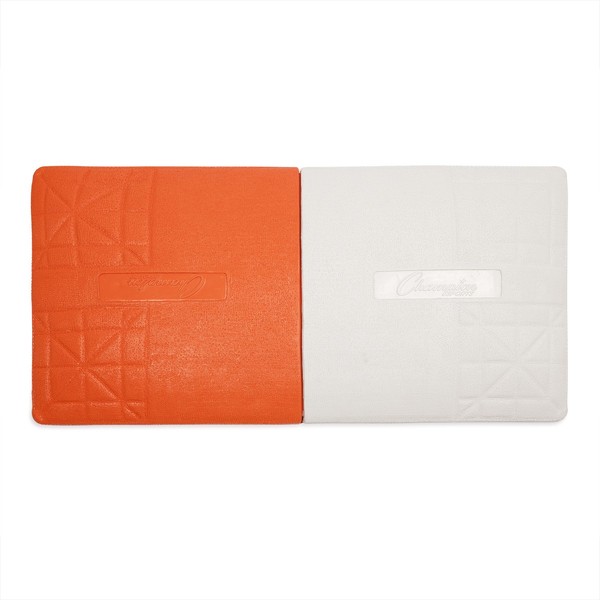 Champion Sports Orange & White Double First Base Pro Rubber Base with Ground Anchor System