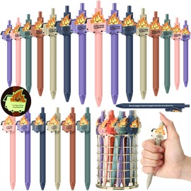 Sayglossy 12 Pcs Dumpster Fire Gifts Funny Luminous Dumpster Fire Ballpoint Pens with Motivational Quotes Emotional Support Employee Appreciation Gifts Bulk for Coworkers Team Staff Office