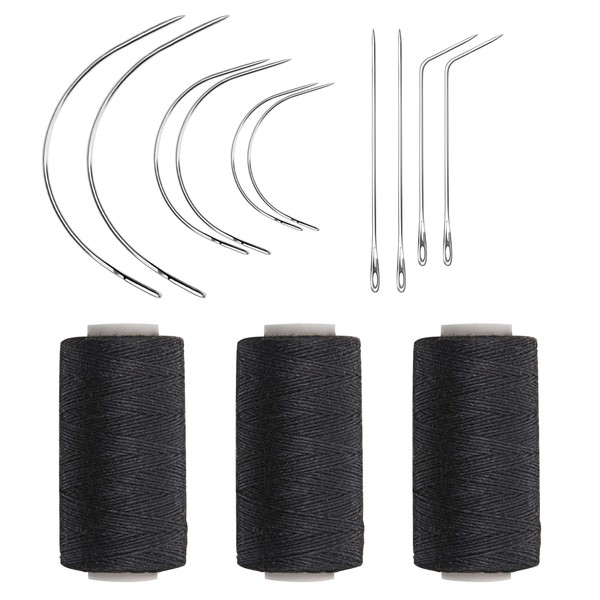 Ryalan Weaving Needle Combo Deal Black Thread with 10pcs Needle