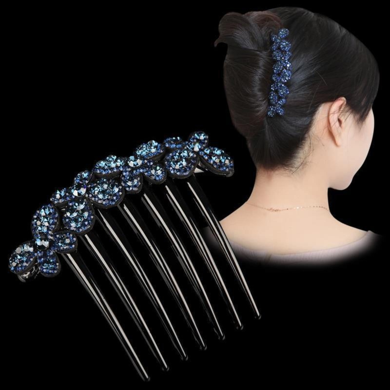 EZ PEACH Rhinestone Hair Comb DE Yaii Winding Rakuchin Kantan