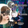 6pcs Máscara Para Mujer Encaje Carnaval Mardi Gras Disfraz Negro
