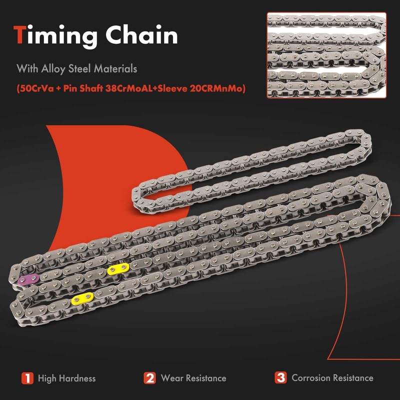 A-Premium 12-PC Engine Timing Chain Kit Compatible with Toyota Camry