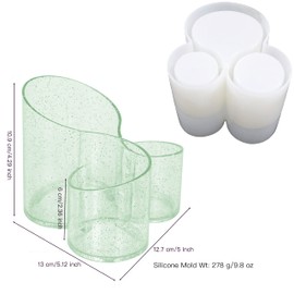 Silicone Resin Storage Box Mold, 3 Slots Pen Holder Mold, Makeup Brush Organizer, Lipstick Container, Jewelry Storage, Silicone Mold DIY, Home Decoration Clay Casting Mold