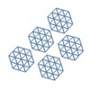 5pcs Table Mats Geometric Hex Shape Hollow Silicone Blue Insulation