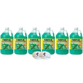 6 Pack Elite Tool Center Rain X Green Windshield Washer Fluid With Rain Repellant & Bug Remover 32* F All Weather Fluid 1 Gallon Each