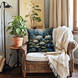 Watercolor Flower Pillow Covers Wildflowers Print Decoration 18 x 18 Inch Cushion Cover Rustic Farmhouse Spring Summer Floral Decor Pillowcases 2Pack for Sofa Couch Patio Porch (Green/White)