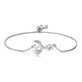 YAFEINI Phoenix Bracelet 925 Sterling Silver Bird Phoenix Charm Jewelry for Women